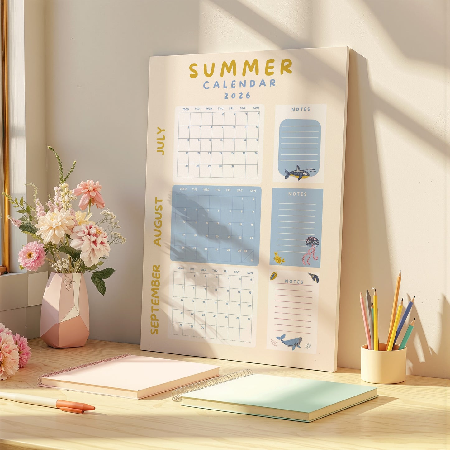 Pastel Blue Summer Holiday Planner