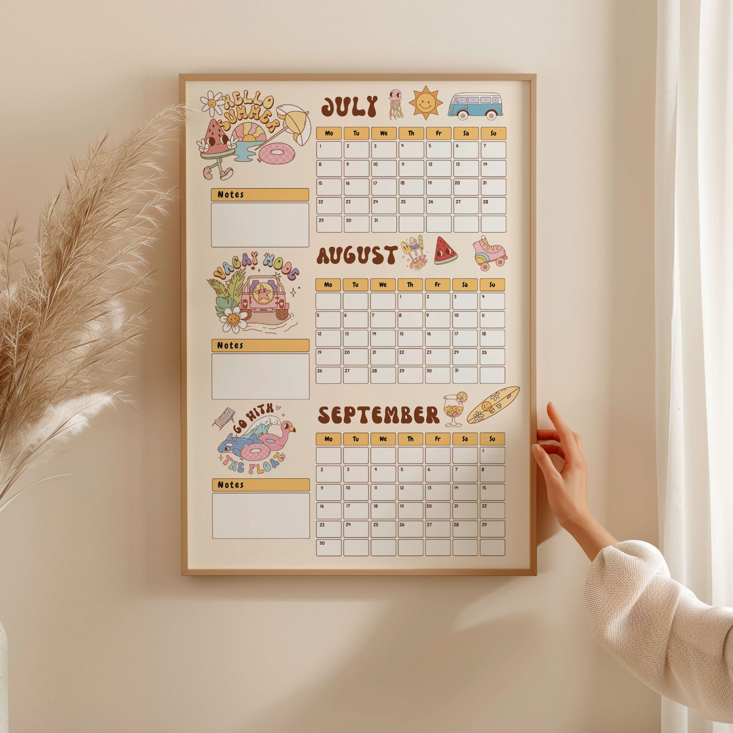 Retro Summer Wall Planner