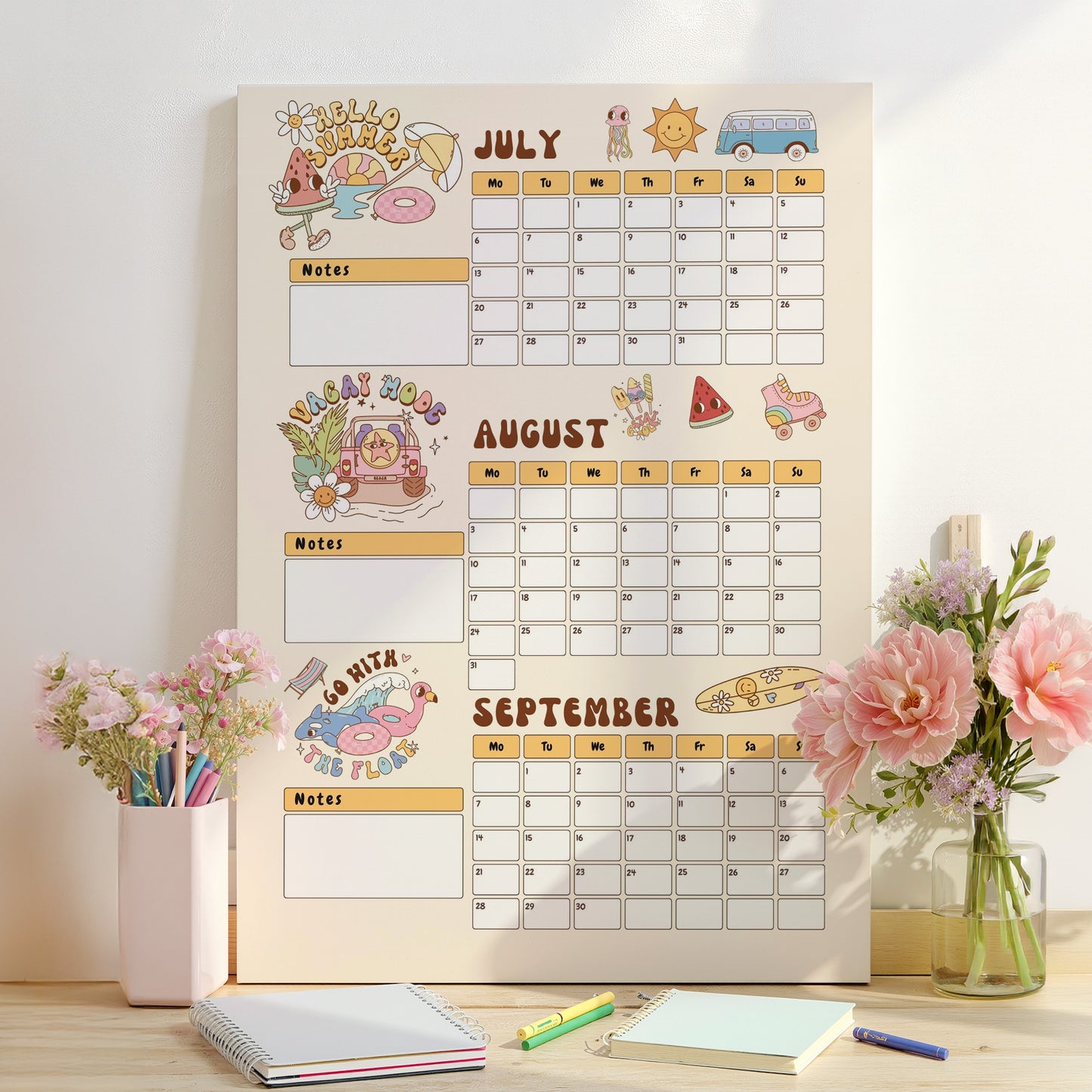 Retro Summer Wall Planner