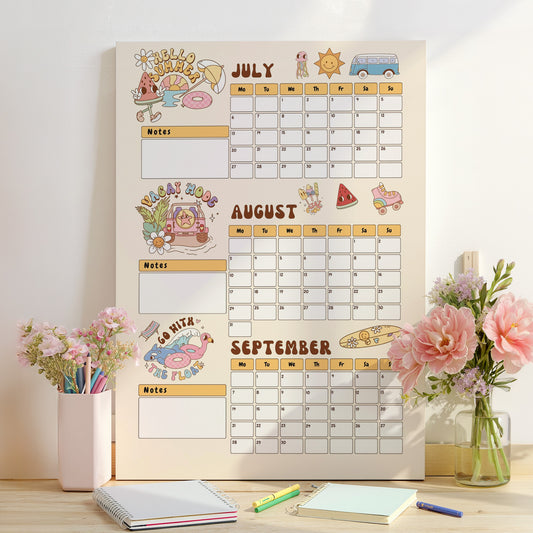 Retro Summer Wall Planner
