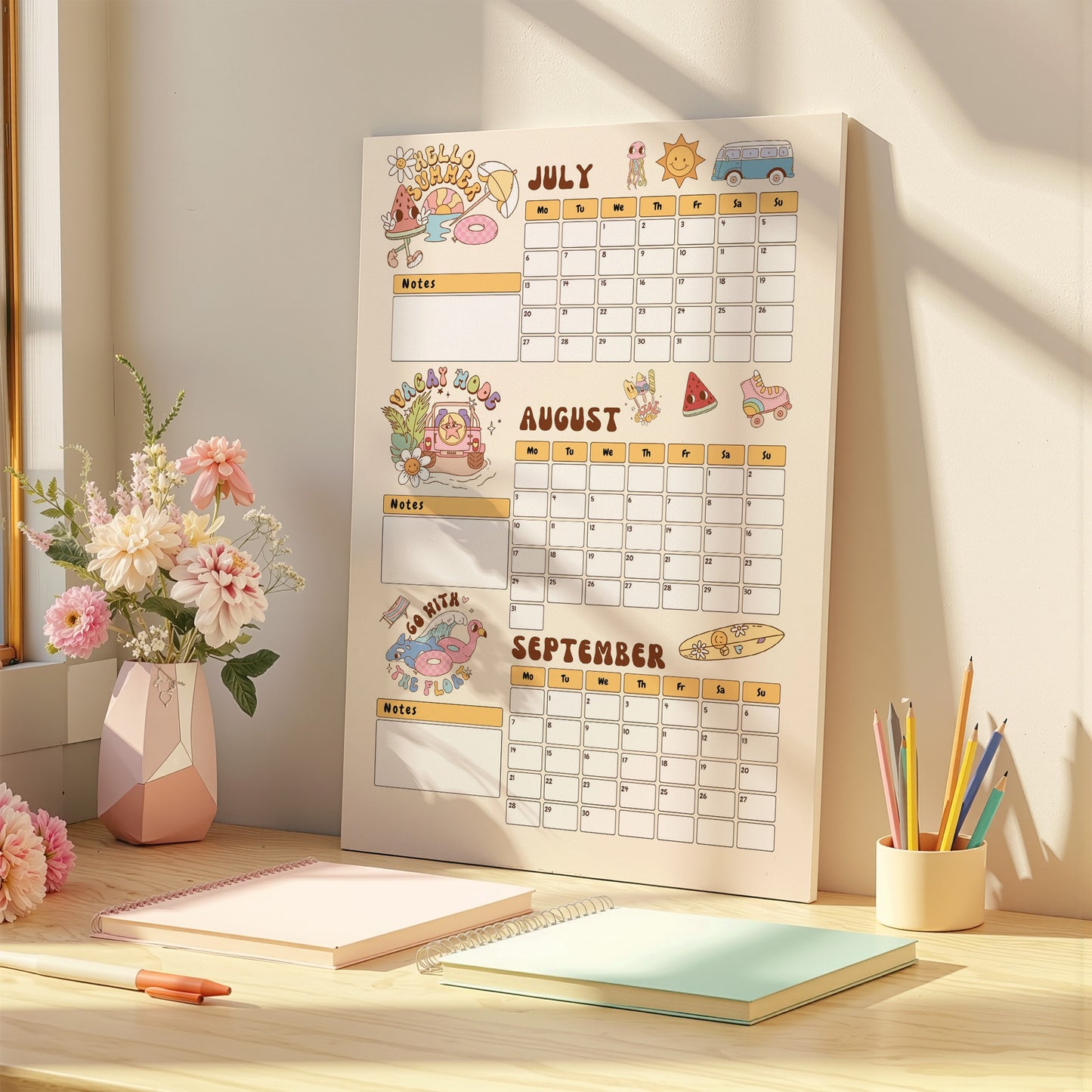 Retro Summer Wall Planner