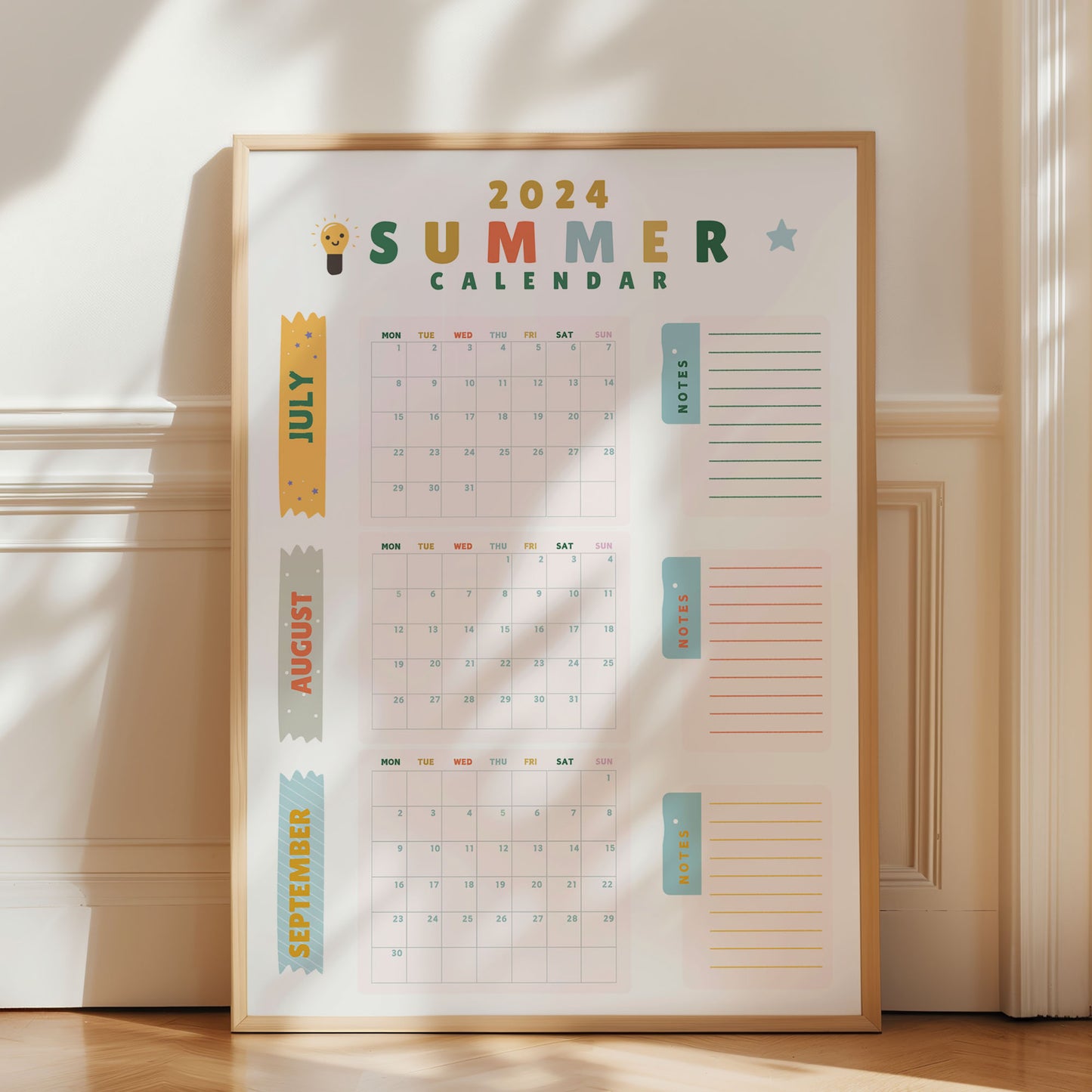 Fun Summer Wall Calendar