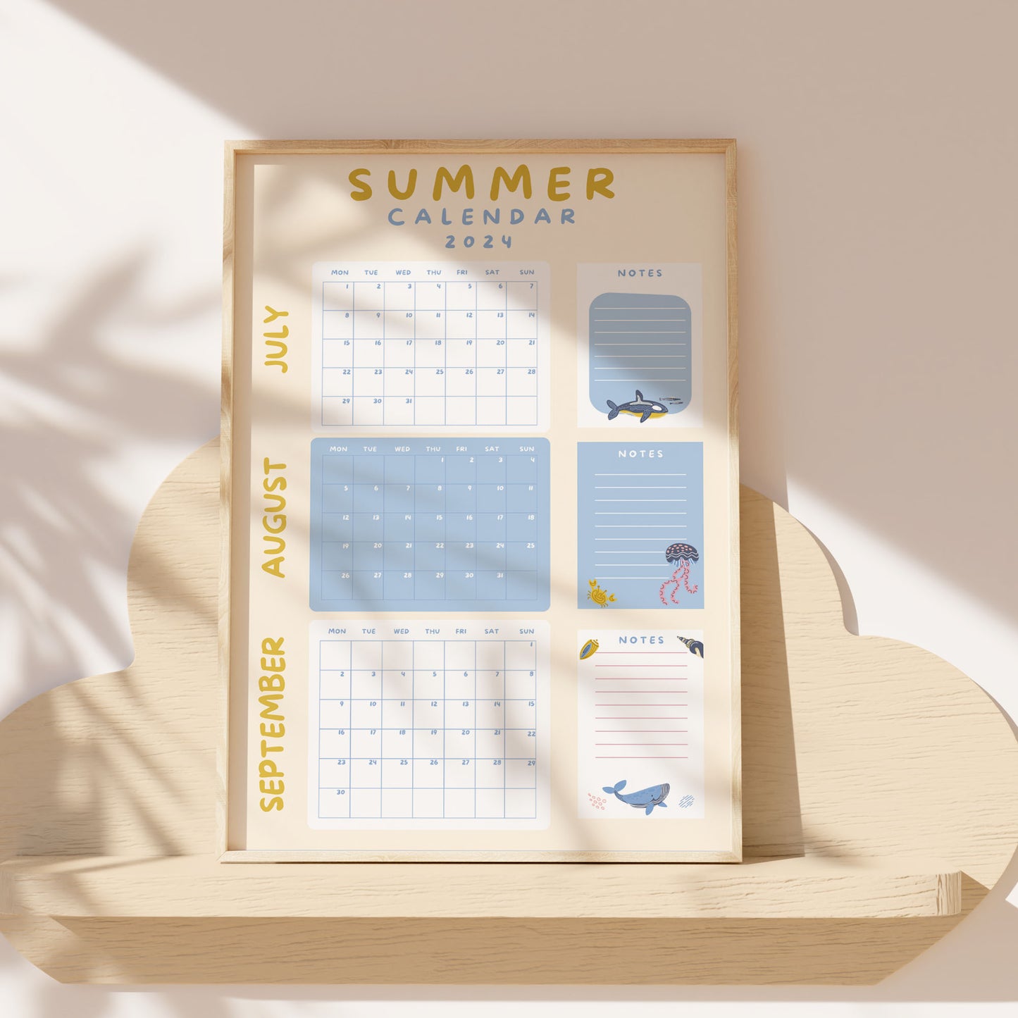 Pastel Blue Summer Holiday Planner