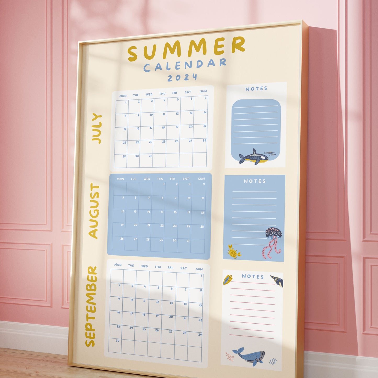 Pastel Blue Summer Holiday Planner