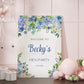 Light Blue Floral Hen Party Welcome Sign