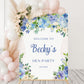 Light Blue Floral Hen Party Welcome Sign
