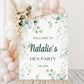 Eucalyptus Hen Party Welcome Sign