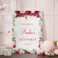 Red Rose Hen Party Welcome Sign