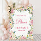 Pink Floral Hen Party Welcome Sign