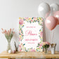 Pink Floral Hen Party Welcome Sign