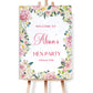 Pink Floral Hen Party Welcome Sign