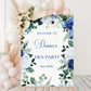 Navy Blue Floral Hen Party Welcome Sign