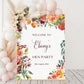Rust Floral Hen Party Welcome Sign
