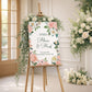 Blush Floral Wedding Party Welcome Sign, Wedding Welcome Sign, Peach Floral Welcome Sign, Wedding Party Sign, Botanical Ceremony Decor