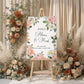 Blush Floral Wedding Party Welcome Sign, Wedding Welcome Sign, Peach Floral Welcome Sign, Wedding Party Sign, Botanical Ceremony Decor
