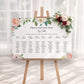 Blush Wedding Seating Plan Sign, Pink Floral Table Plan, Wedding Signage, Printed Foamboard, Wedding Seating Chart Sign, Floral Seating Plan