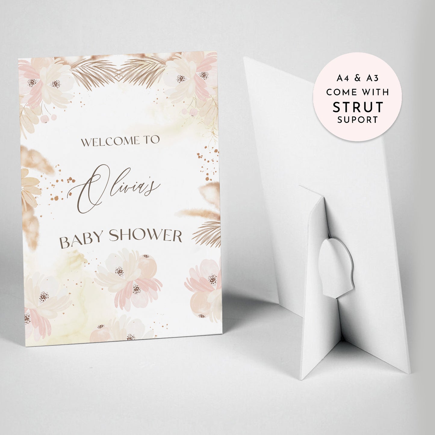 Soft Floral Boho Baby Shower Sign