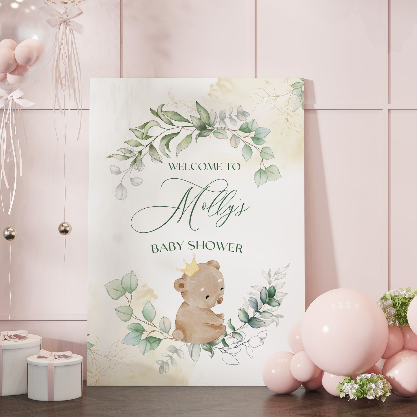 Baby Bear Eucalyptus Baby Shower Sign
