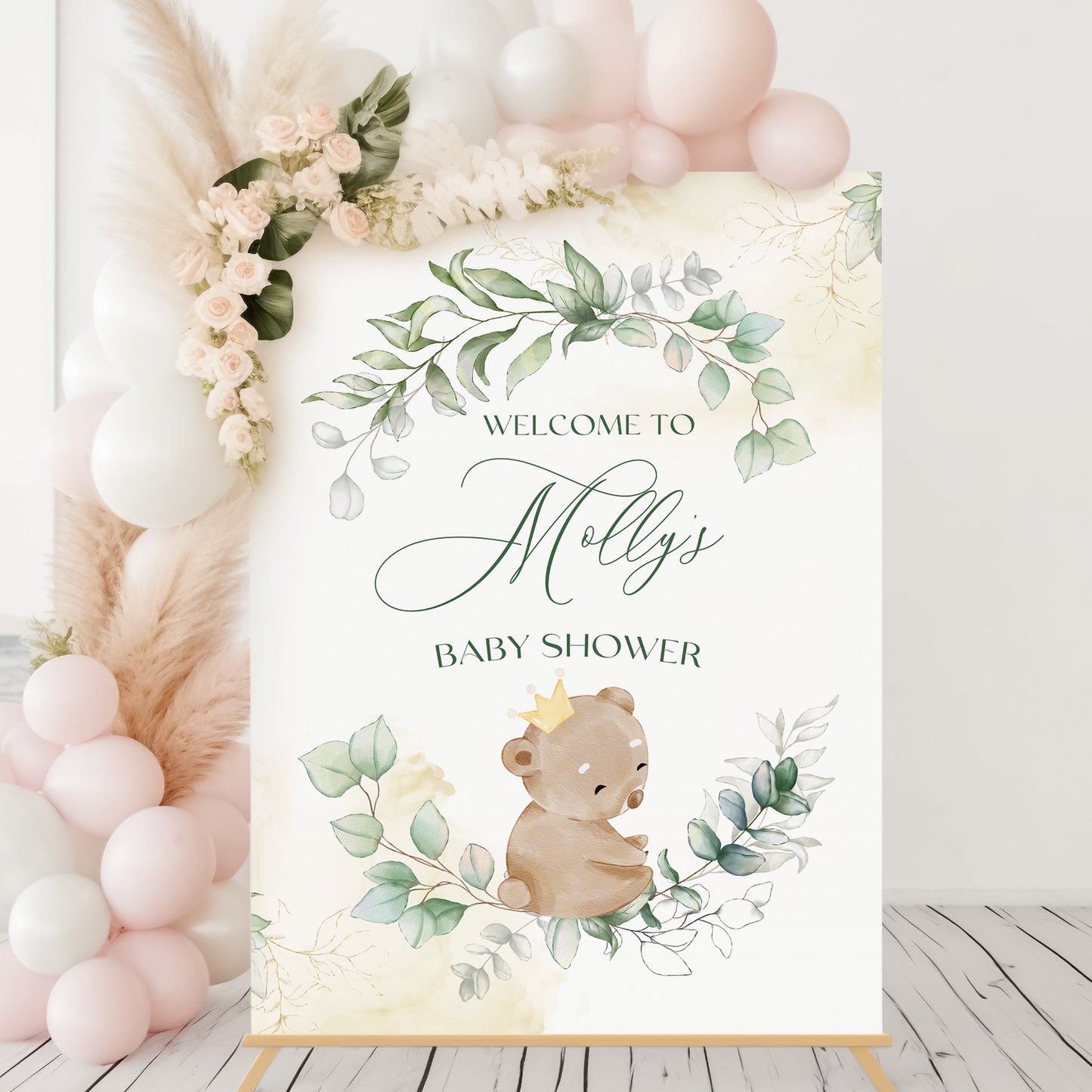 Baby Bear Eucalyptus Baby Shower Sign
