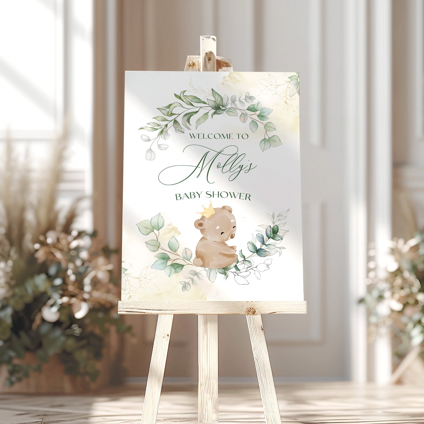 Baby Bear Eucalyptus Baby Shower Sign