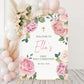 Pink Roses First Holy Communion Welcome Sign