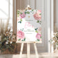 Pink Roses First Holy Communion Welcome Sign
