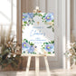 Blue Floral First Holy Communion Welcome Sign