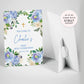 Blue Floral First Holy Communion Welcome Sign