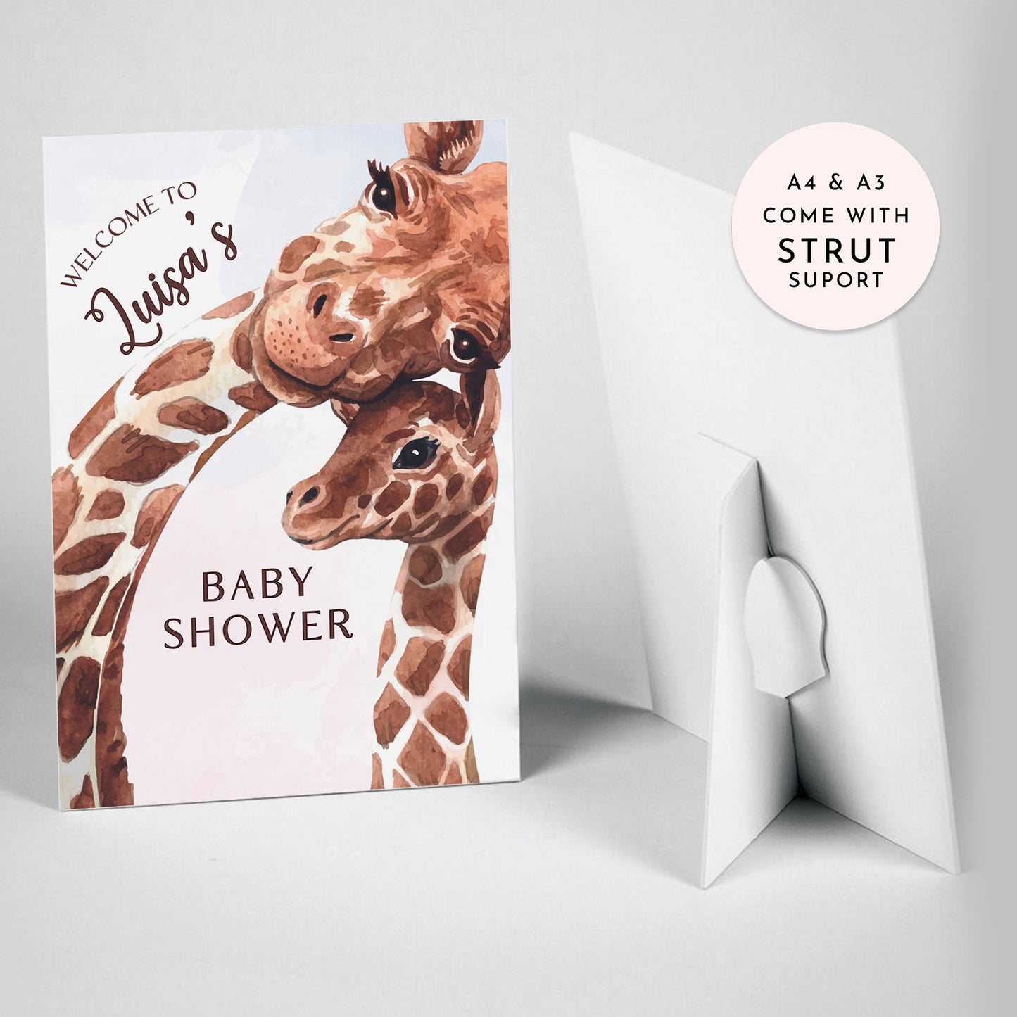 Mum and Baby Giraffe Baby Shower Sign