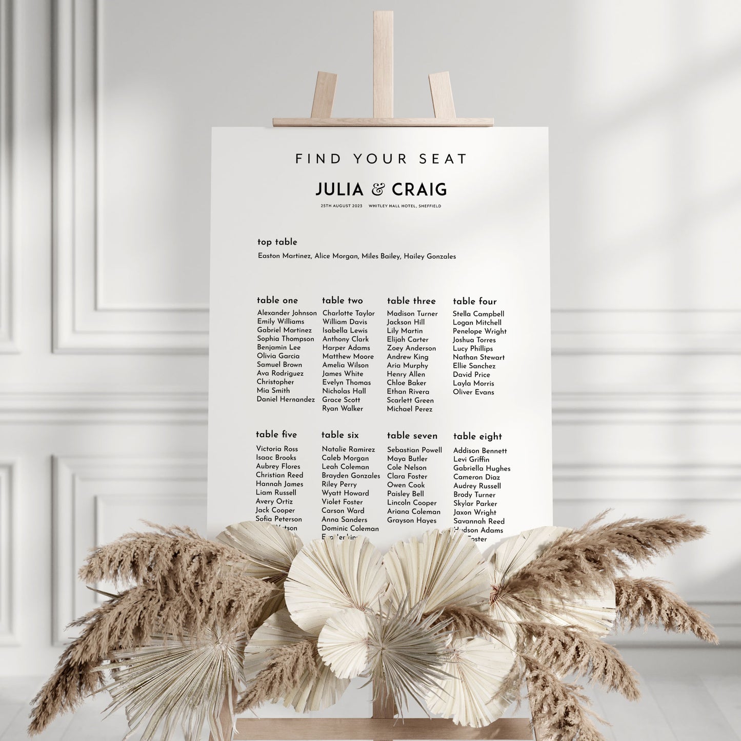 Modern Wedding Table Plan