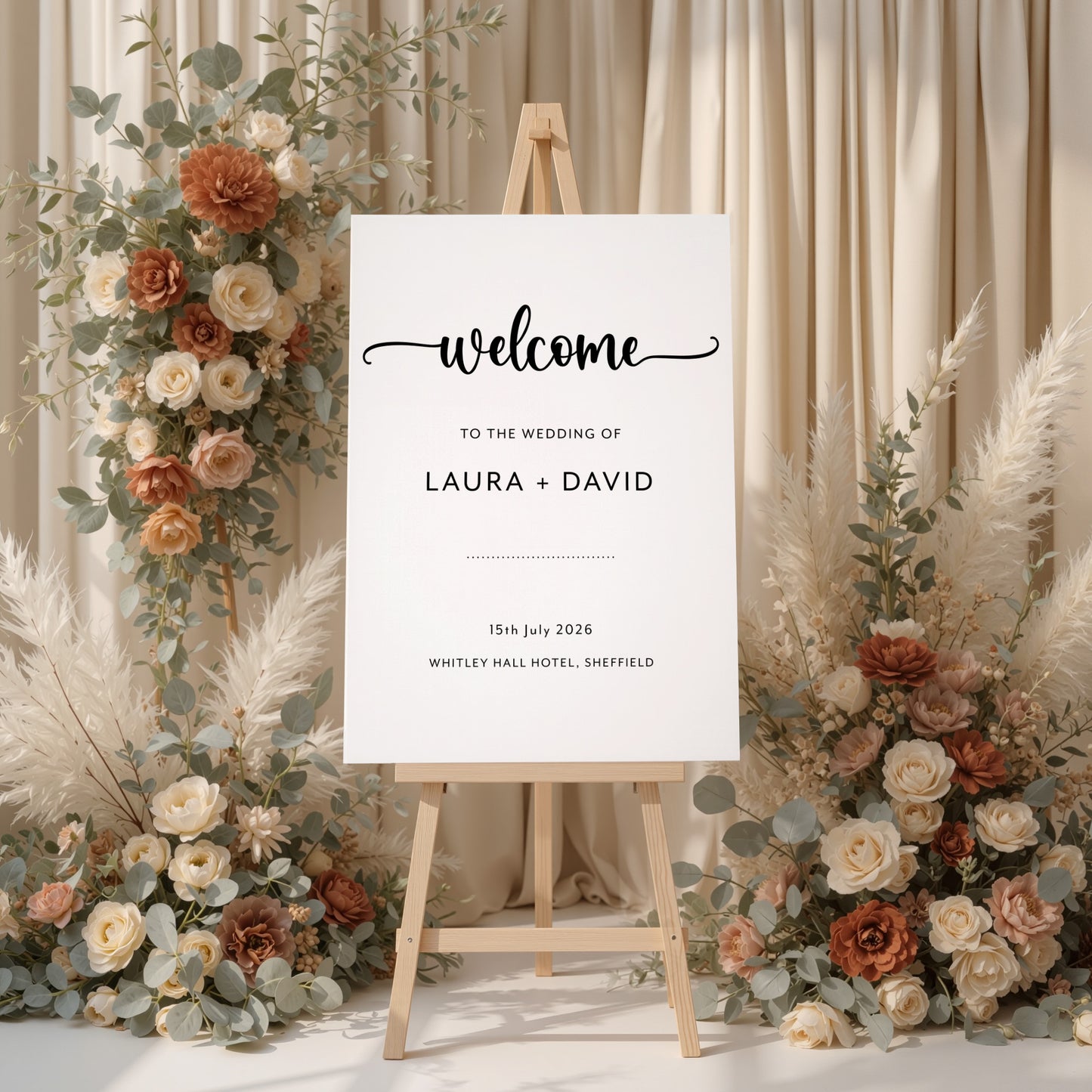 Monochrome Wedding Welcome Sign