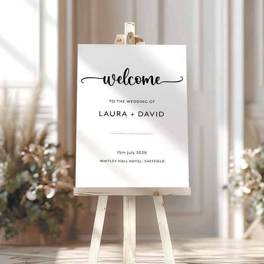 Monochrome Wedding Welcome Sign