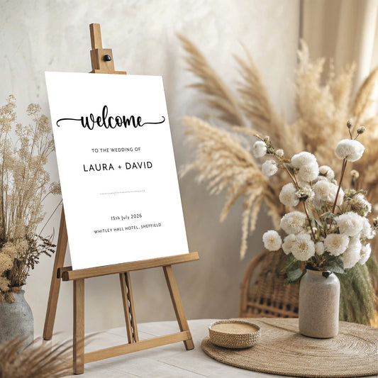 Monochrome Wedding Welcome Sign