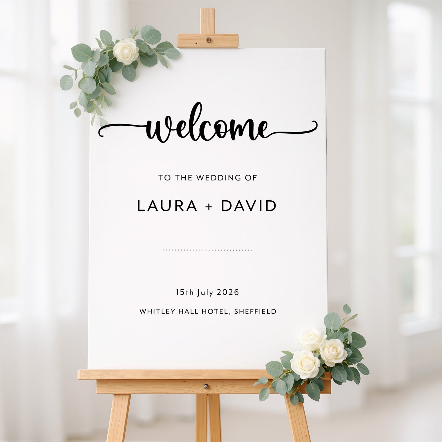 Monochrome Wedding Welcome Sign