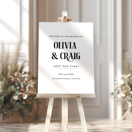 Bold White Wedding Sign