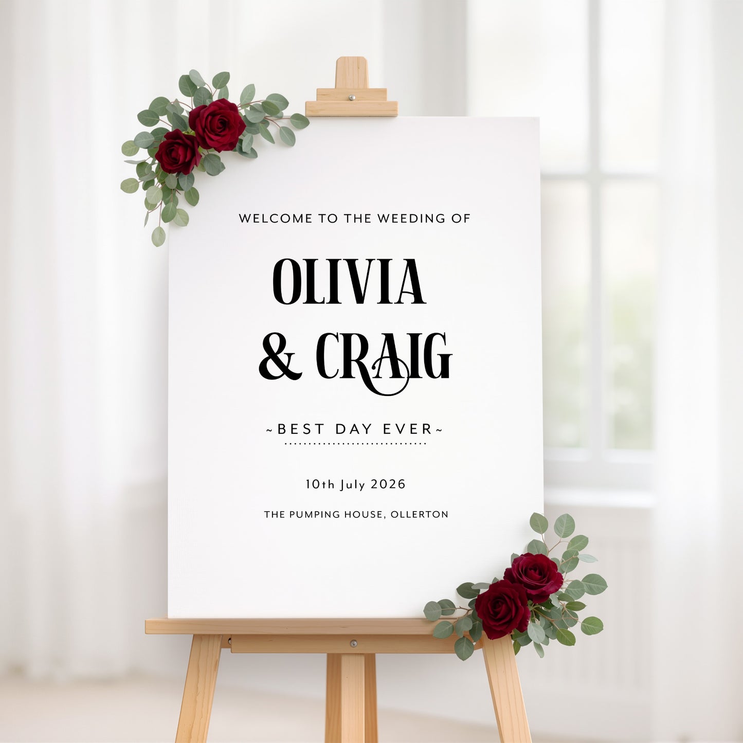 Bold White Wedding Sign