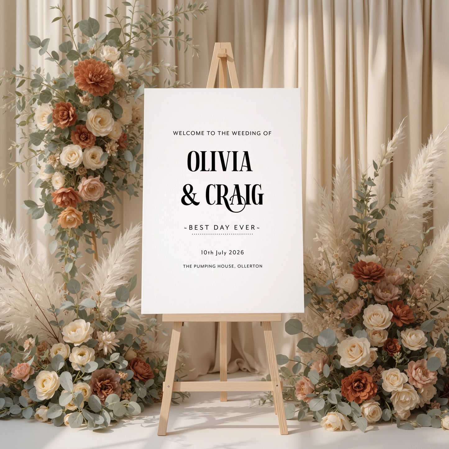 Bold White Wedding Sign