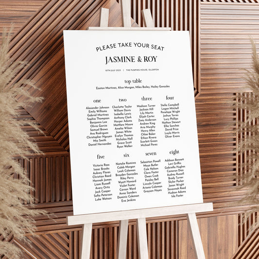 Black & White Wedding Seating Plan