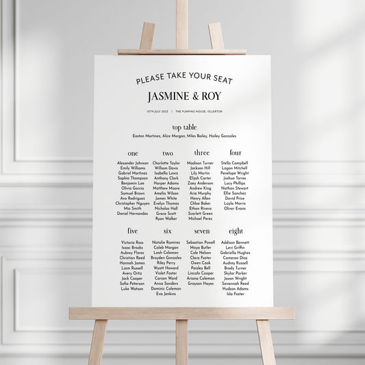 Black & White Wedding Seating Plan