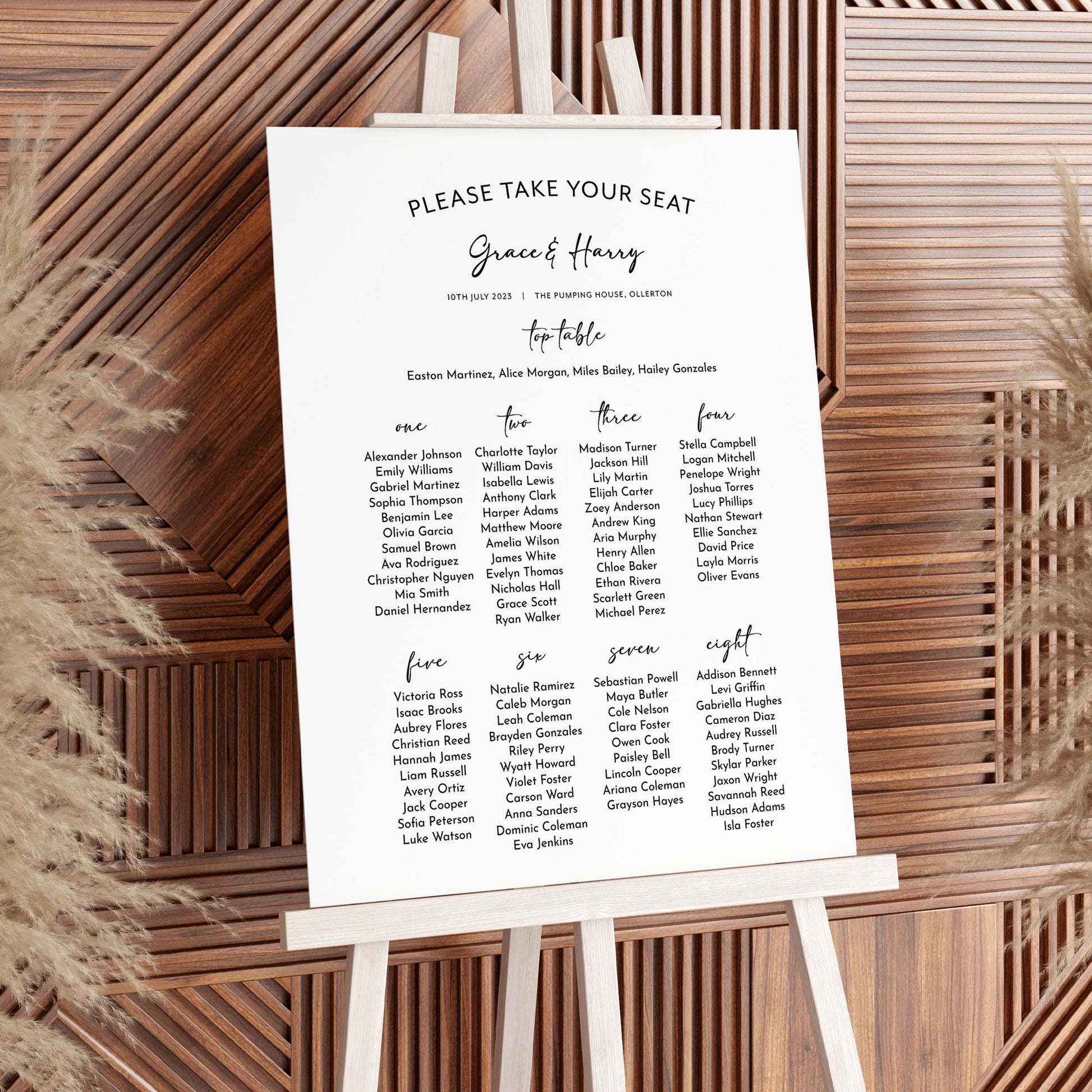 Minimalist Find Your Seat Wedding Seating Chart