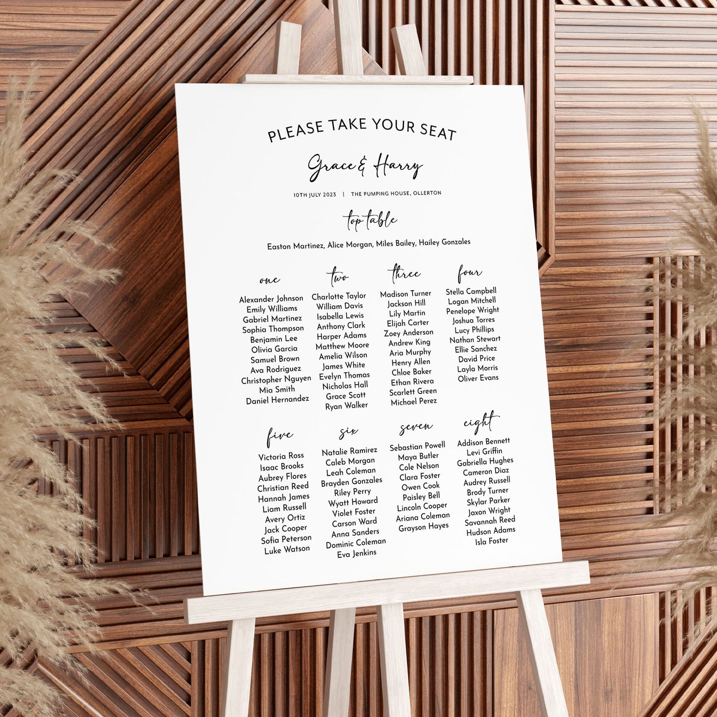 Minimalist Wedding Seating Plan