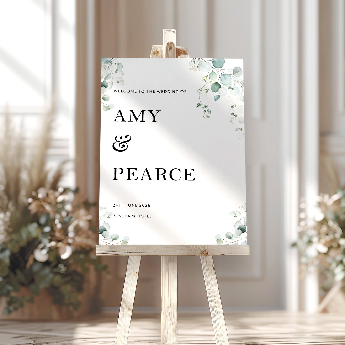 Eucalyptus Wedding Welcome Sign
