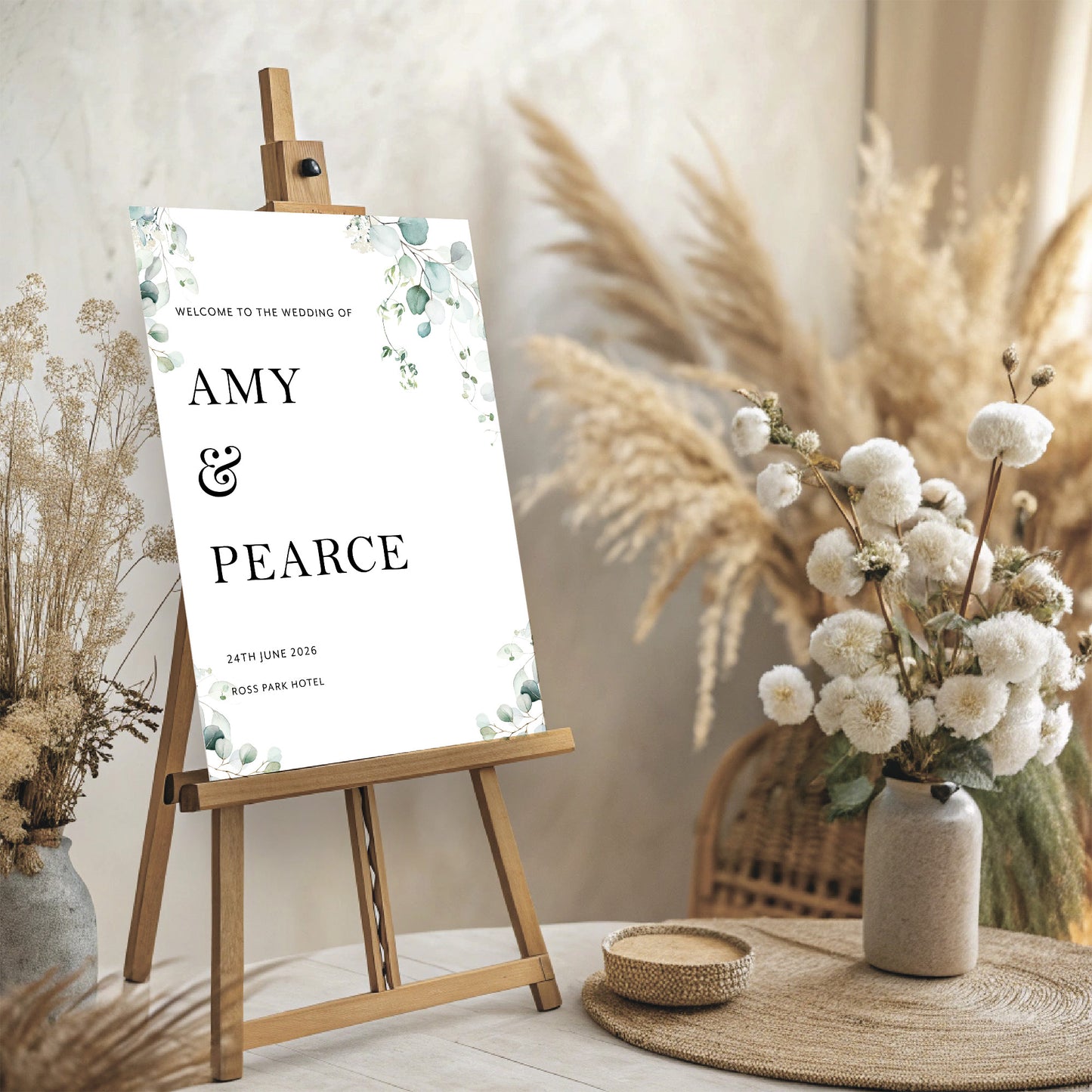 Eucalyptus Wedding Welcome Sign
