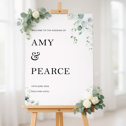 Eucalyptus Wedding Welcome Sign