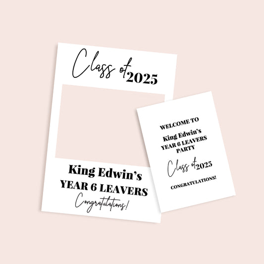 White School Leavers Party Selfie Frame