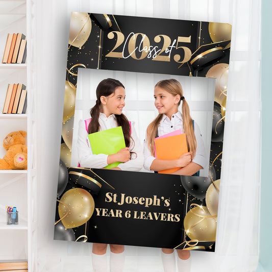 Black and Gold School Leavers Party Selfie Frame