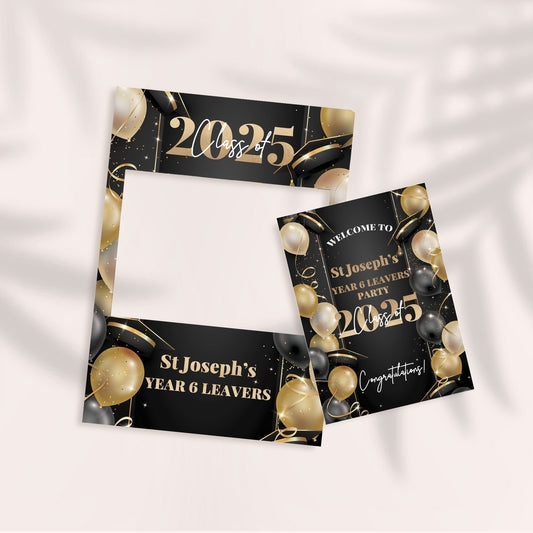 Black and Gold School Leavers Party Selfie Frame