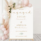 White and Gold Engagement Party Welcome Sign