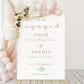 White and Gold Engagement Party Welcome Sign