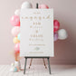 White and Gold Engagement Party Welcome Sign